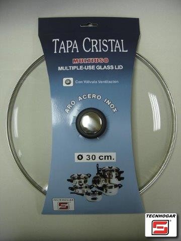TAPA CRISTAL 30cm INOX C/V