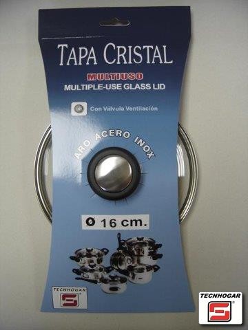 TAPA CRISTAL 16cm INOX C/V