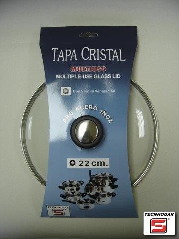 TAPA CRISTAL 22cm INOX C/V