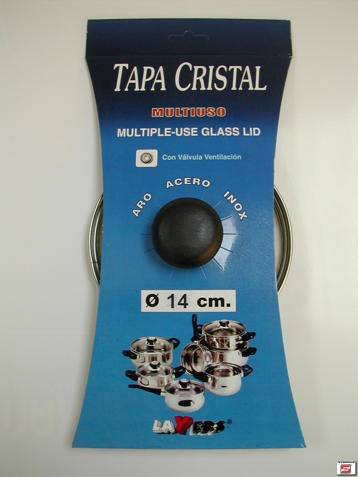 TAPA CRISTAL 14cm INOX C/V